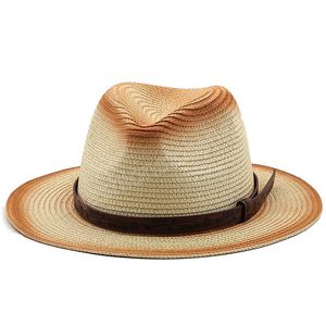Vintage panama chapeau homme paille Fedora Sun Hat Femme Summer plage British Style Chapeau Jazz Trilby Cap Sombrero
