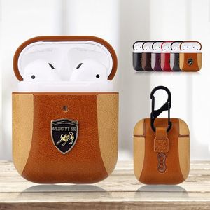 Nyckelringar AirPods Pu Leather Protective Shell Earphone Case Bluetooth Retro AccessorysKeyChains