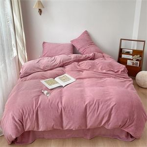 Korean Style High Grade Simple Retro Autumnwinter Warm Milk Velvet Bedspread Quilt Cover Duvet Cover 220616