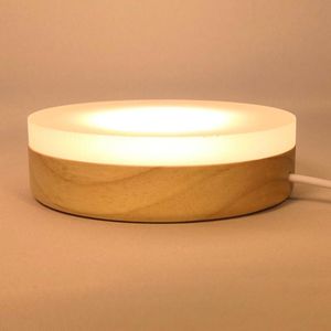 Luci notturne Lampada da comodino con base in legno, luce USB con pulsante / interruttore dimmer, luce notturna a LED per bambini per bambini, decorazione da tavolo