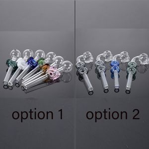 Heady Pyrex Glass Oil Burner Pipes Smoking Pipe Colorful Flower Style Spoon Tobacco Hand Pipe Smoking Accessories sw139 140