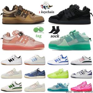 Top Fashion Women Mens Running Casual Shoes Bad Bunny x Forum Buckle Low Brown Back to School Pink Easter Egg OG Bright Blue Dipped