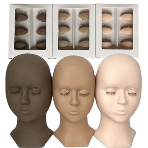 Faux cils Traine professionnelle Lash Mannequin Head with Eyelid Kit Supplies Practice Cils pour cils Makeupfalse