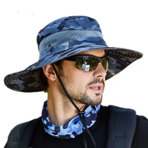 Camo Outdoor Sports Men Fishing Hat Camouflage Bucket Fisherman Camo Ripstop Jungle Bush Hats Boonies