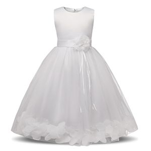 Abito da sposa per bambina in pizzo bianco Cerimonie formali Abito da ballo Abbigliamento per bambini Bambina Compleanno Battesimo Vestido 220418