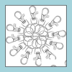 Keychains Fashion Accessories st Rings Lobster Clasp Swivel Snap Hooks Metal Lanyard Key Chain Ring for DIY Crafts Jewel DHWKC