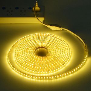 Strips Dimmable LED Strip 2835 SMD Flexible Neon Tape Waterproof Kitchen Cabinet Lamp EU Power Garden Backlight Wall Decor LightLED