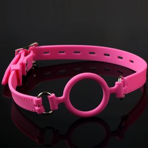 Silicone Ring Gag Bondage Belt Slave Restraints Cosplay Open Mouth BDSM Fetish tools sexy Toys For Couples Adult Games