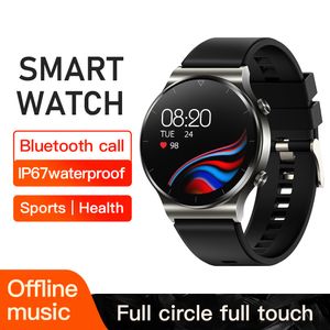 NYM07 Bluetooth Smart Watch Hartslag Hartslag Volledige Touch Waterdichte LED Music Player Kijk Bt Funkuhr Fitness Smartwatch