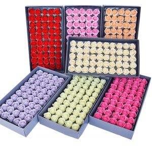 50Pcs Rose Soap Flower Cheap Mini Flowers Artificial 3.5Cm Romantic Wedding Valentine'S Day Gift Wedding Banquet Home Decoration T200903