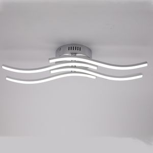 Yatak Odası Oturma Odası için LED Tavan Işıkları 24W 18W 12W Modern Kolye Tavan Lambaları 85-265V Dalga Kavisli Tasarım