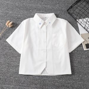 Kläder sätter japansk skoluniform för flickor kort ärm vit skjorta klänning jk sjöman kostym toppar stjärna broderi söta arbetsuniformer