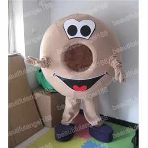 Halloween Pancake Donut Mascot Costume Högkvalitativ tecknad plysch Anime Temakaraktär Julkarnival vuxna födelsedagsfest fancy outfit