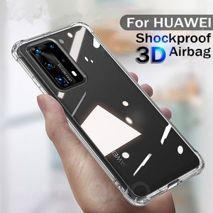 Luxury Transparent Soft TPU Airbag Shockproof Cases For Huawei P20 P30 P40 Lite Mate 40 30 20 Pro P Smart 2019 Back Cover Fundas