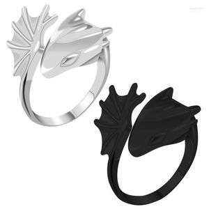 Cluster Rings Refers To The Male White Rise Retro Wind Bat Ring Adjustable Can Jump Disco Wear Accessories Tide Toby22
