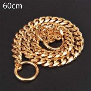 Fashion dog chain collar stainless steel m diameter Ch pet jewelry gift necklace gold Y200515