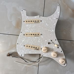 SSS Yükseltme Yüklü Pickguard Set Çok Fonksiyonlu Anahtar Sarı Wk Alnico 5 Pikaplar FD Gitar için 7 Yollu Anahtar