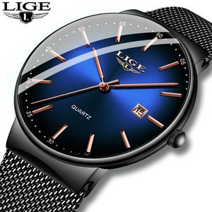 Lige Top Brand Luksusowe okaźnie dla mężczyzn Wodoodporne zegar mody kwarcowe zegarki cienkie zegarek hombre renogio masculinoc 220530