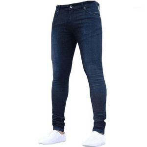 Мужские джинсы мужчины Slim Fit Полная длина джинсовые растягивающие длинные брюки скинни мода карандаш сплошной цвет брюки повседневный лето 2022