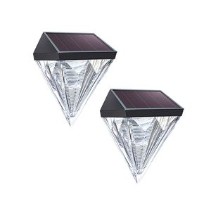 Solar Wall Lamp utomhus vattentät led diamant trädgård ljus dekoration trappor staket solljus lampa