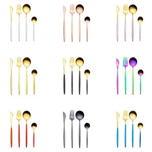 4pcs guld dinnerware bestick set kök porslin knivsked gaffel middag bestick set rostfritt stål västerländska silverware