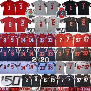 Chen37 2020 NCAA Ohio State Buckeyes 1 Justin Fields Jersey JK Dobbins Chase Young Binjimen Victor Dwayne Haskins KJ Hill Joey Bosa Ezekiel Elliott