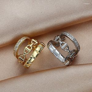 Stud Fashion Three Layers Chain Shape Clip Earring For Women Without Piercing Micro Pave Zircon Ear Cuff Jewerly GiftsStud Odet22 Farl22