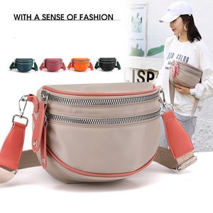 3PCS Messenger Torby Kobiety Nylon Duża pojemność podwójna zamek błyskawiczny Solid Crossbody Work Mieszam kolor