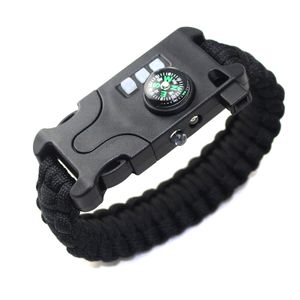 outdoor multifunction light cord Survival paracord bracelet 3.7V 120mAh Laser Infrared SOS LED Flashlight UV Lamp Compass Emergency Gear Kit Rescue Whistle Mirror