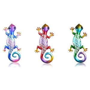 Garden Decorations Metal Gecko Wall Decor Lizards Outdoor Hanging Lizard Statue Sculpture Artwork Balcony Large Fence Garden Decoration 20220503 D3