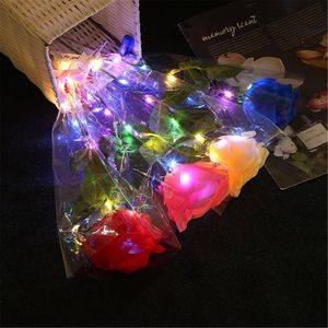 Decorative Flowers & Wreaths Led Glowing Rose Flower Simulation With String Lights In Dome For Christmas Birthday Valentine's Day Gift A