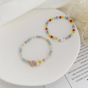 Beaded Strands Flower Heart Charm Bracelet For Women Crystal Bead Bangles Wrist Accessories Colorful Fashion 2022 Jewelry Gift Fawn22