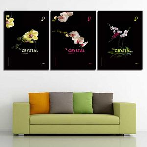 Buds and blooming flowers Crystal porcelain 3p KIT Canvas Painting Modern Home Decoration Living Room Bedroom Wall Decor Picture