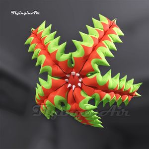 Hanging LED Inflatable Starfish Flower Balloon 2m Personalized Multicolor Air Blow Up Artificial Strange Flower For Ceiling Decoration