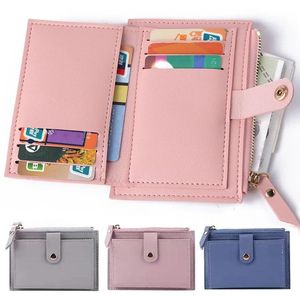 Card Holders Fashion Women Wallets Leather Female Purse Mini Hasp Solid Multi-Cards Holder Coin Short Slim Small Wallet Zipper HaspCard