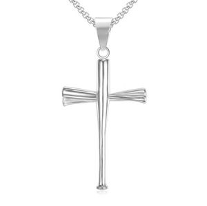 Pendant Necklaces cross Baseball Bat necklace Gold Silver Black Color Stainless Steel Baseball for kids adults
