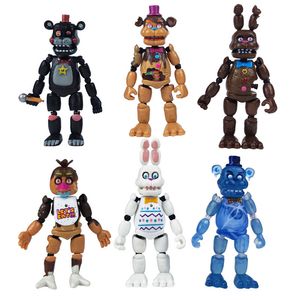 Game FNAF Toys Bonnie Foxy Fazbear Bear Action Figure Dolls Five Night Toy with Light For Children Christmas Gift 220531