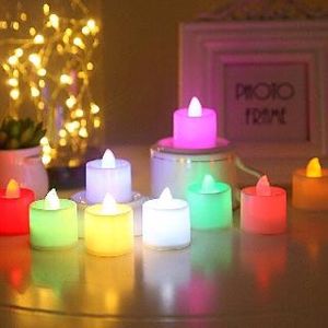 LED Mum Tealight Flameless Renkli Pil Çalışma Lamba Doğum Günü Düğün Noel Dekorasyon Işığı