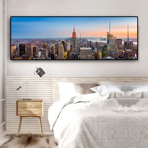 Manhattan Empire State Building New York City Landscape Canvas Painting Posters and Prints Wall Pop Art Picture for Living Room