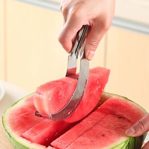 Solsss Steel Watermelon Slicer Multifunction Fruit Tools Cantaloupe Melon Slicers Caixa de presente Embalagem 20.5cm