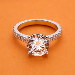 Wholesale carat white gold ring resale online - AINUOSHI Carat Round Cut Engagement Ring for Women White Gold Plated Sterling Silver Anniversary Ring Wedding Band Y200106206A