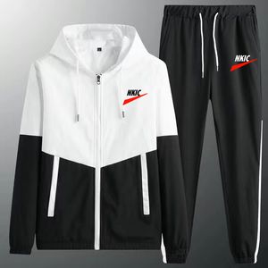 2023 Mens Casual merk Logo tracksuits Sportswear Jackets broek Twee -delige sets mannelijke mode patchwork jogging suit outfits gym kleding fitness