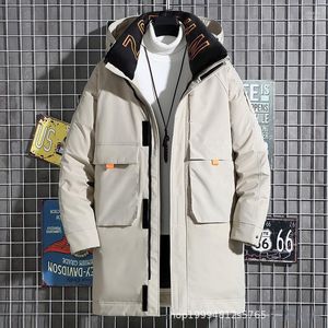 Мужской пакет Parkas 2022 Plus Size Winter White Clothing Jacket Мужские толстые модные пальто моды в средней длине