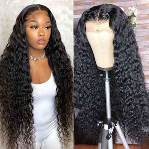 Deep Wave Lace Frontal Wig Wet And Wavy Curly Front Human Hair s Transparent HD s Closure 220713