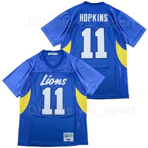 C202 Men Football High School 11 DeAndre Hopkins Daniel Lions Jersey Sport Pure Cotton Stitched And Embroidery Breathable Team Color Purple