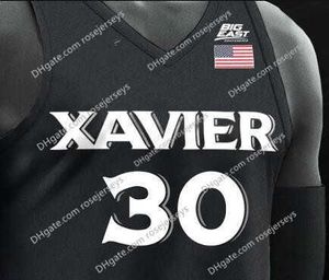 College Basketball indossa NCAA Xavier Musketeers # 2 Kyle Castlin 54 Sean O'Mara OMara 11 Keonte Kennedy 12 Dontarius James bianco grigio blu navy Maglie nere reali