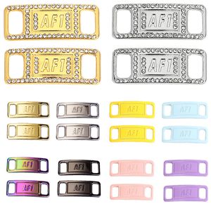 AF1 Diamant Schuh Charms Mode Schnürsenkel Schnalle Qualität Metall Schnürsenkel Dekorationen Chapa Air Force One Schuhe Zubehör 220527