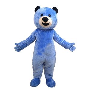 Performance Blue Bear Mascot Costume Halloween Christmas Fancy Party Dress Cartoon Character Outfit Suit Carnival Unisex Adults Outfit