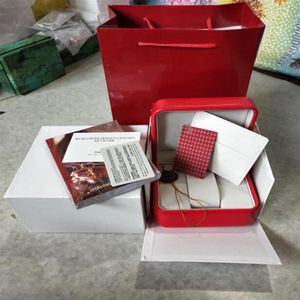 Square Red f r om EGA Watch Boxes Esbooklet Card Taggar och papper p engelska klockor Box Original Inner Yttre m n armbandsur273s
