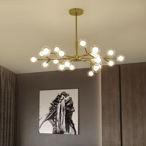 Lampy wiszące minimalne lampa nordycka Dekoracja salonu żyrandole 2 -warstwowa szklana sypialnia wystrój sufitu Lek Lust LUSTER LUMINIER SUPENSI